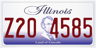IL license plate Z204585