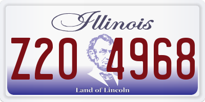 IL license plate Z204968