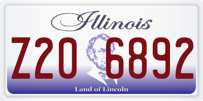 IL license plate Z206892