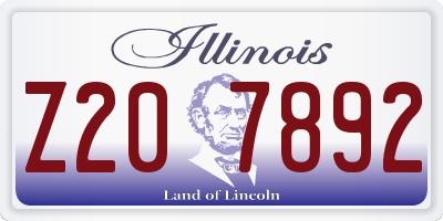 IL license plate Z207892