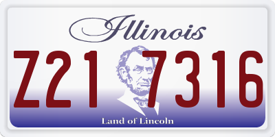 IL license plate Z217316