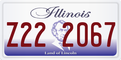 IL license plate Z222067