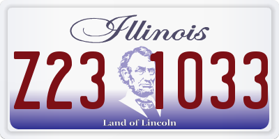 IL license plate Z231033