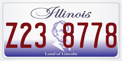 IL license plate Z238778