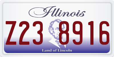 IL license plate Z238916