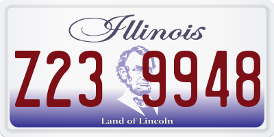 IL license plate Z239948