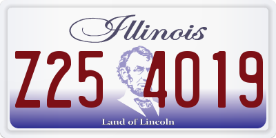 IL license plate Z254019