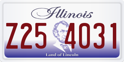 IL license plate Z254031