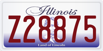 IL license plate Z28875