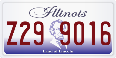 IL license plate Z299016