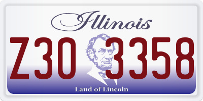 IL license plate Z303358