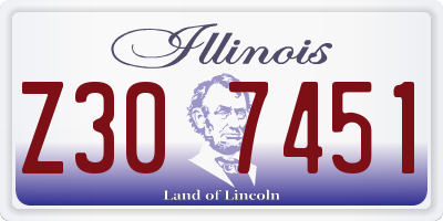 IL license plate Z307451