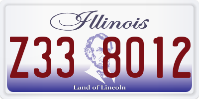 IL license plate Z338012