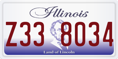 IL license plate Z338034