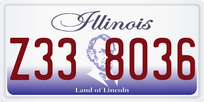 IL license plate Z338036
