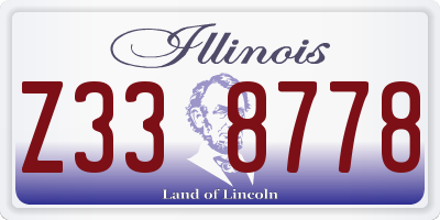 IL license plate Z338778
