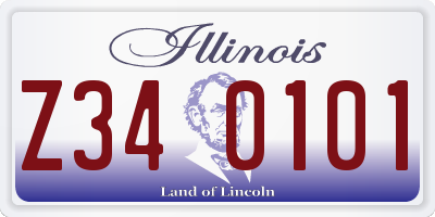 IL license plate Z340101