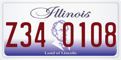 IL license plate Z340108