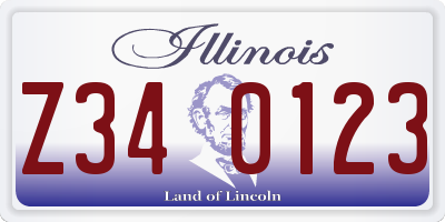 IL license plate Z340123