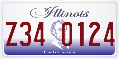 IL license plate Z340124