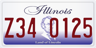 IL license plate Z340125
