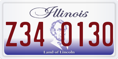 IL license plate Z340130