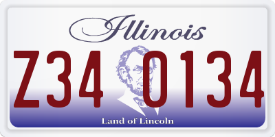IL license plate Z340134