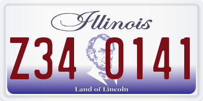 IL license plate Z340141