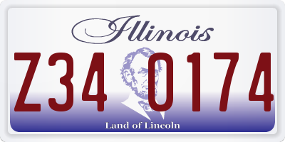 IL license plate Z340174