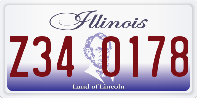 IL license plate Z340178