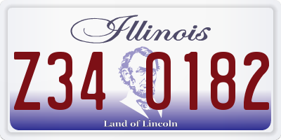 IL license plate Z340182