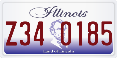IL license plate Z340185