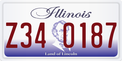 IL license plate Z340187