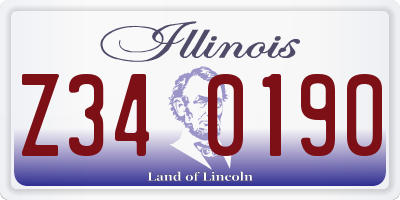 IL license plate Z340190