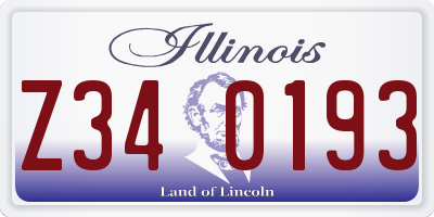 IL license plate Z340193