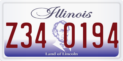 IL license plate Z340194