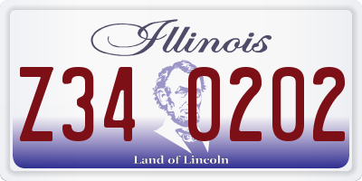 IL license plate Z340202
