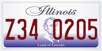 IL license plate Z340205