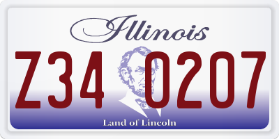 IL license plate Z340207