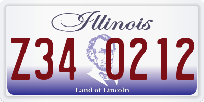 IL license plate Z340212