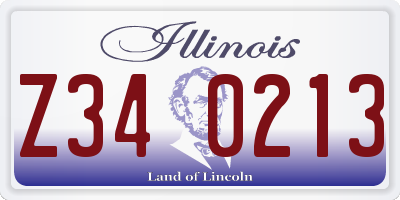 IL license plate Z340213