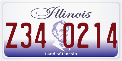 IL license plate Z340214