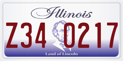IL license plate Z340217