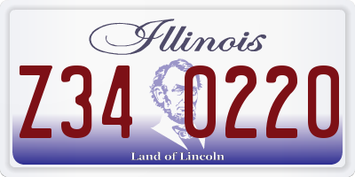 IL license plate Z340220