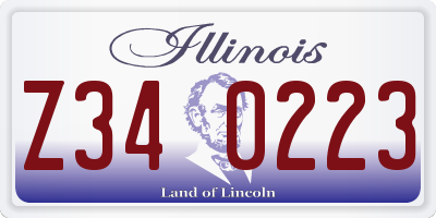 IL license plate Z340223