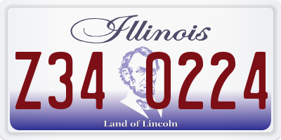 IL license plate Z340224