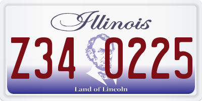 IL license plate Z340225