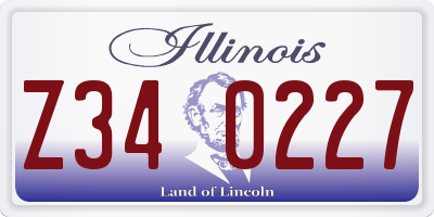 IL license plate Z340227