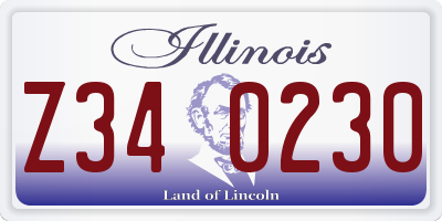 IL license plate Z340230