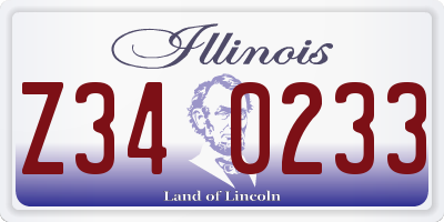 IL license plate Z340233
